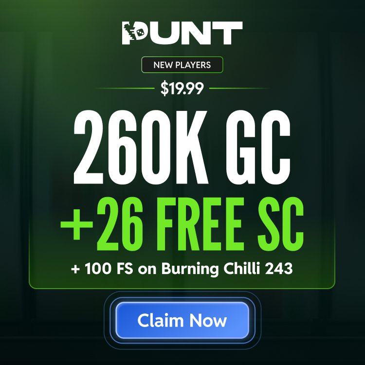 Punt — 260K GC + 26 Free SC + 100 Free Spins